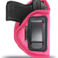 Pink Eco-Leather IWB Holster – Suede-Lined, Metal Clip, Pistols & Revolvers, Right & Left Hand