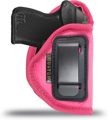 Pink Eco-Leather IWB Holster – Suede-Lined, Metal Clip, Pistols & Revolvers, Right & Left Hand