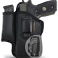 Eco-Leather IWB Holster with Mag Holder & Laser – Suede-Lined, Metal Clip, Right & Left Hand