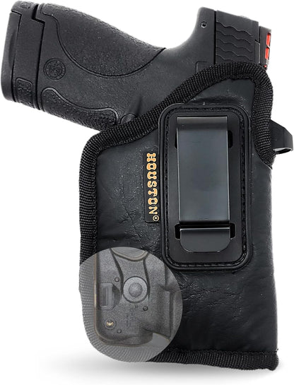 Eco-Leather Optic Cut IWB Holster with Laser – Suede-Lined, Metal Clip, Right & Left Hand