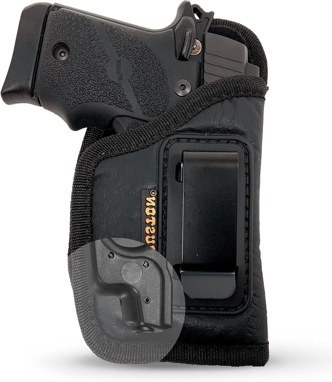 Eco-Leather IWB Holster with Laser – Suede-Lined, Metal Clip, Right & Left Hand