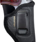 IWB Concealed Carry Holster – Eco Leather BLACK Gun Holster with Metal Clip for Glock, S&W & More