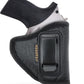 IWB Concealed Carry Holster – Eco Leather BLACK Gun Holster with Metal Clip for Glock, S&W & More