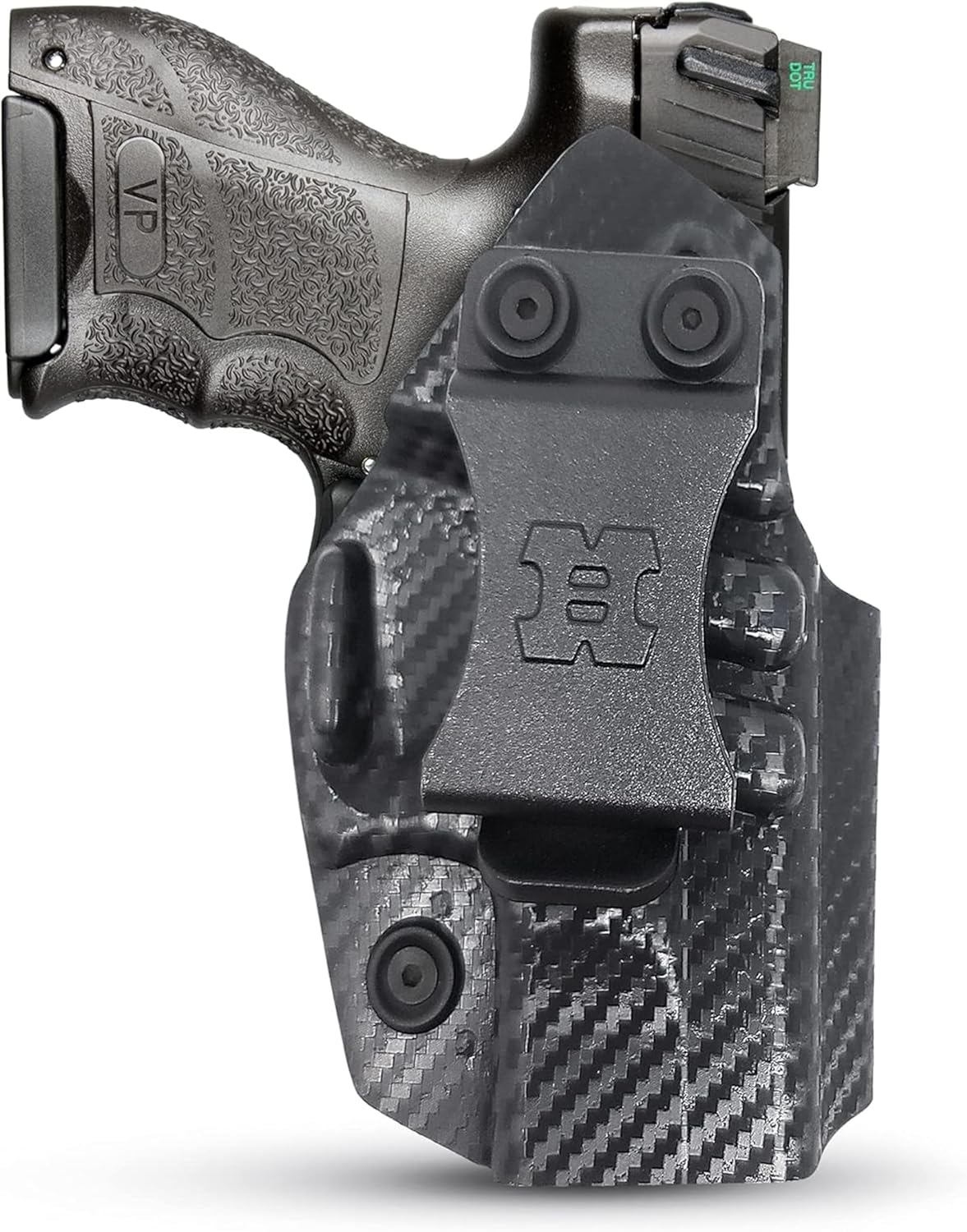 Carbon Fiber KYDEX IWB Holster – Right Hand | Suede-Lined, Adjustable Retention | 90+ Gun Models