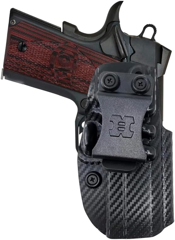 Carbon Fiber KYDEX IWB Holster – Right Hand | Suede-Lined, Adjustable Retention | 90+ Gun Models