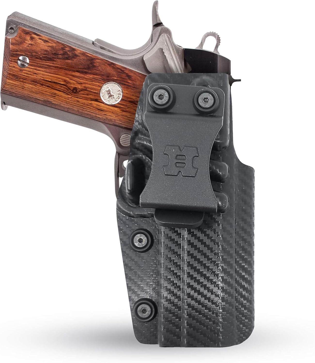 Carbon Fiber KYDEX IWB Holster – Right Hand | Suede-Lined, Adjustable Retention | 90+ Gun Models