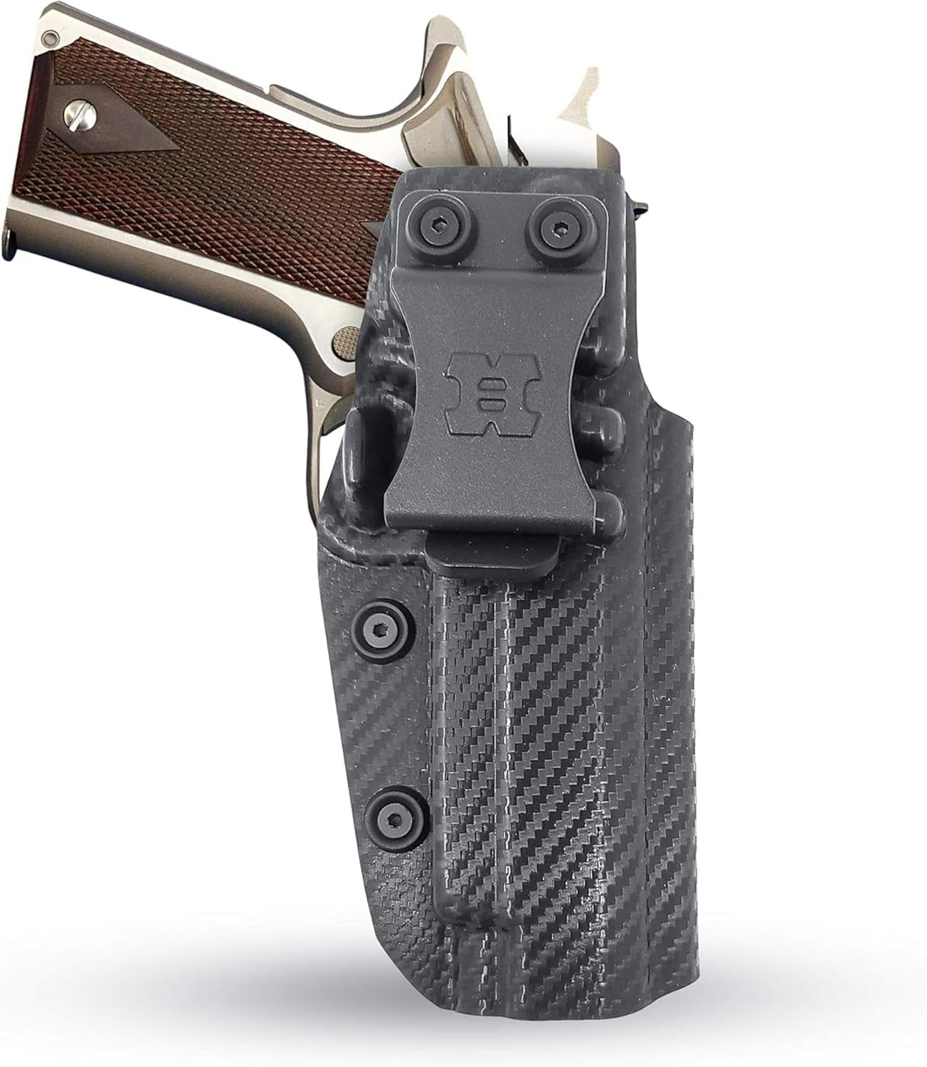 Carbon Fiber KYDEX IWB Holster – Right Hand | Suede-Lined, Adjustable Retention | 90+ Gun Models