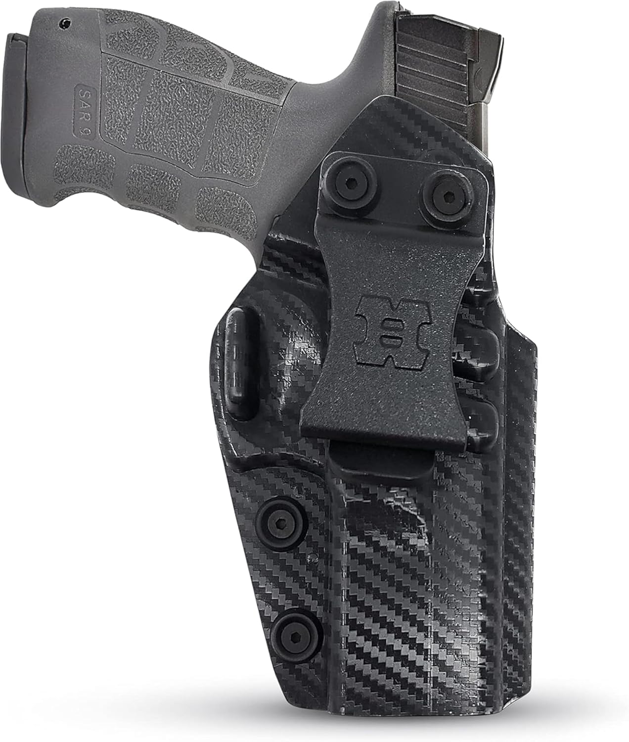 Carbon Fiber KYDEX IWB Holster – Right Hand | Suede-Lined, Adjustable Retention | 90+ Gun Models