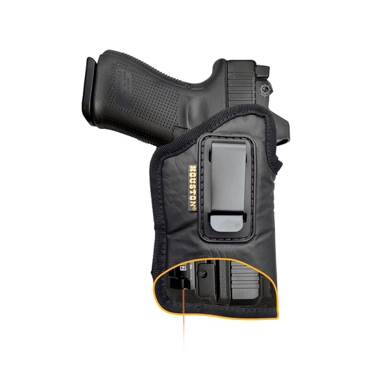 Eco-Leather Optic Cut IWB Holster with Laser – Suede-Lined, Metal Clip, Right & Left Hand