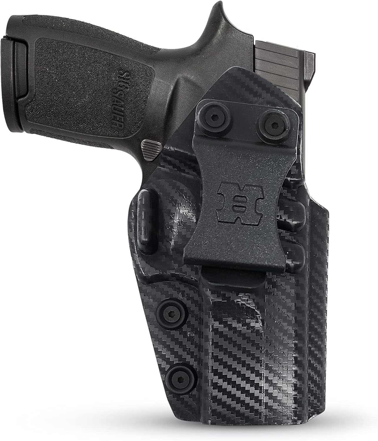 Carbon Fiber KYDEX IWB Holster – Right Hand | Suede-Lined, Adjustable Retention | 90+ Gun Models
