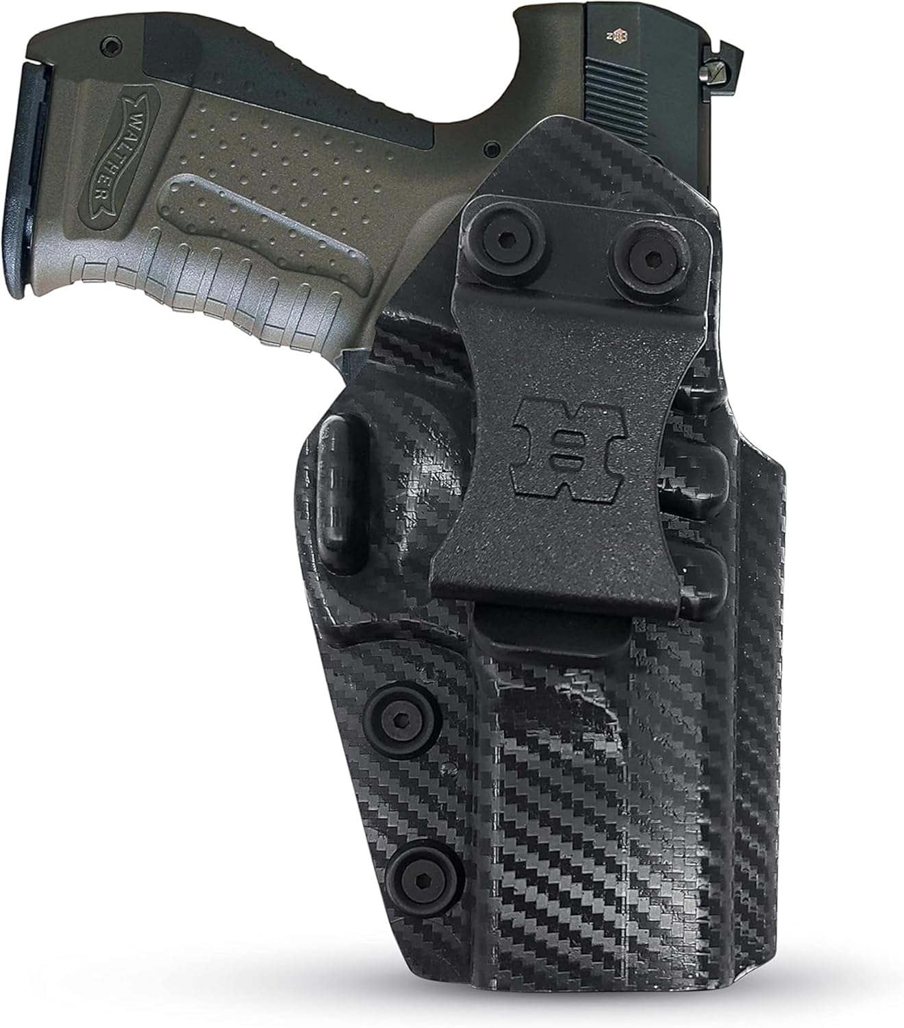 Carbon Fiber KYDEX IWB Holster – Right Hand | Suede-Lined, Adjustable Retention | 90+ Gun Models