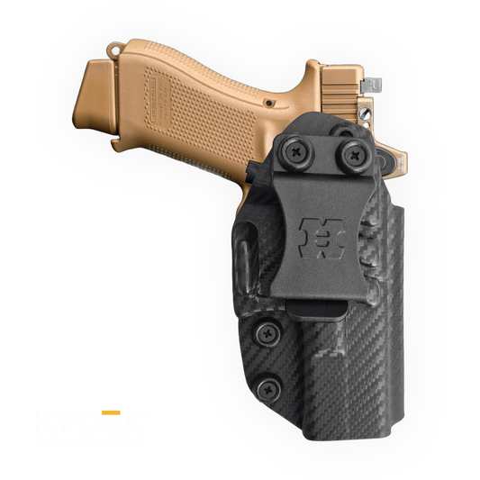 Carbon Fiber KYDEX IWB Holster – Right Hand | Suede-Lined, Adjustable Retention | 90+ Gun Models