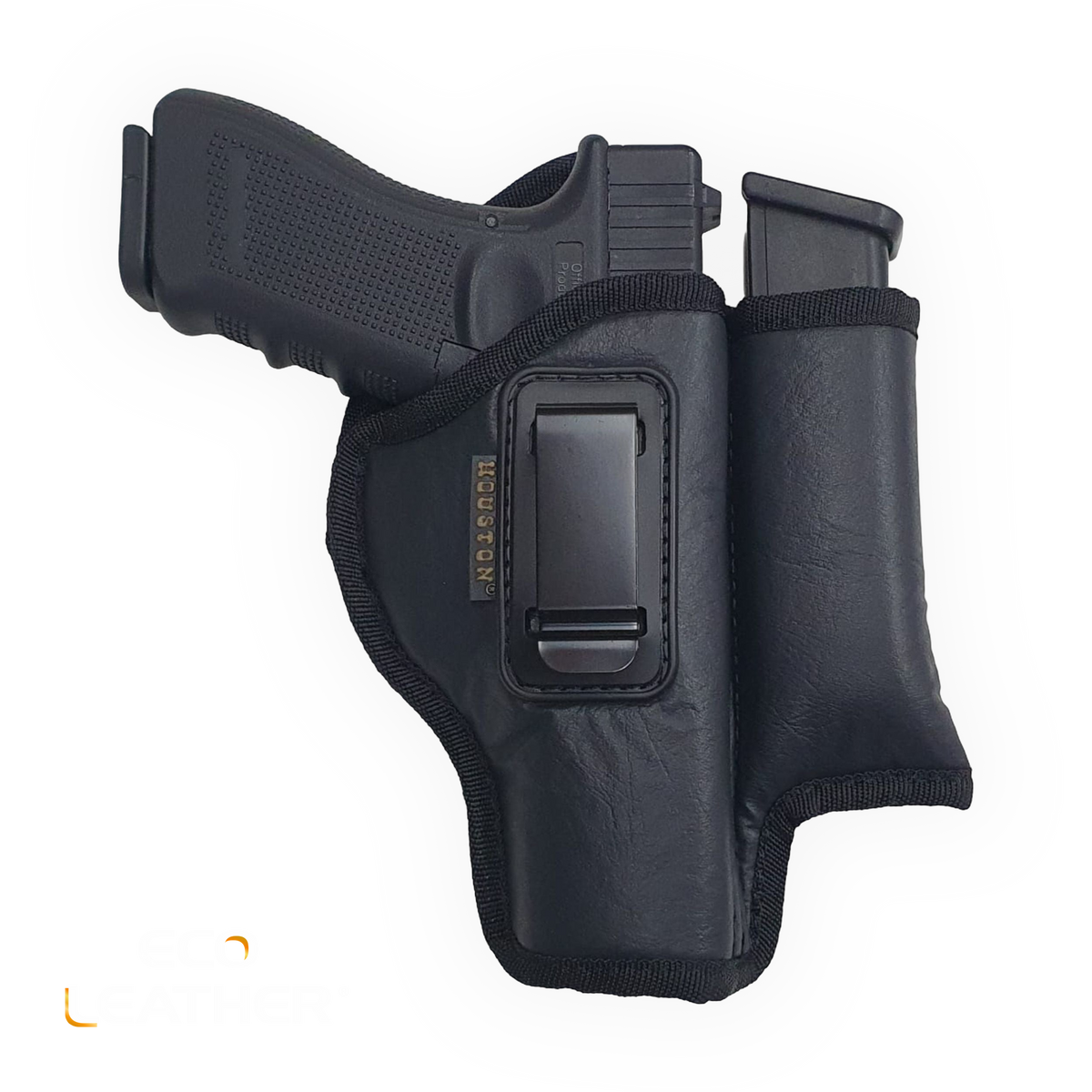 Eco-Leather IWB Holster with Mag Holder – Suede-Lined, Metal Clip, Right & Left Hand