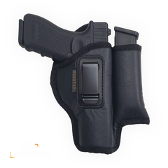 Eco-Leather IWB Holster with Mag Holder – Suede-Lined, Metal Clip, Right & Left Hand