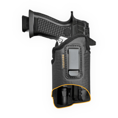 Eco-Leather IWB Holster with Light & Laser – Adjustable Metal Clip, Suede-Lined, Optics Ready