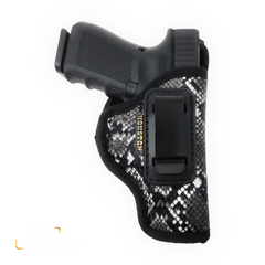 Snake-Print Eco-Leather IWB Holster – Suede-Lined, Metal Clip, Pistols & Revolvers, Right & Left Hand