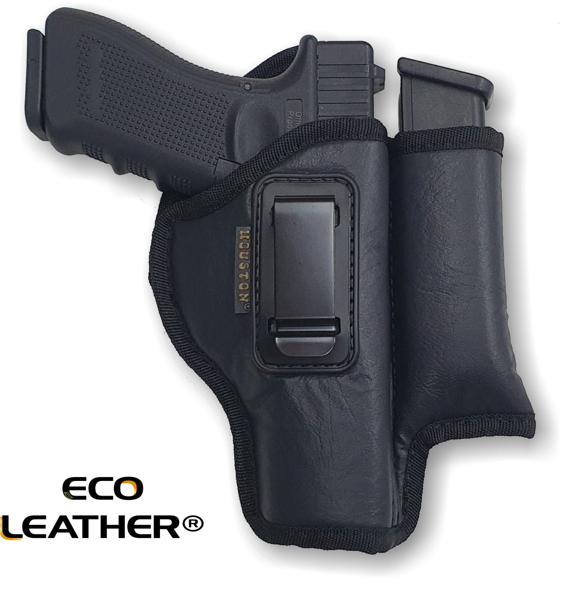 Eco-Leather IWB Holster with Mag Holder – Suede-Lined, Metal Clip, Right & Left Hand