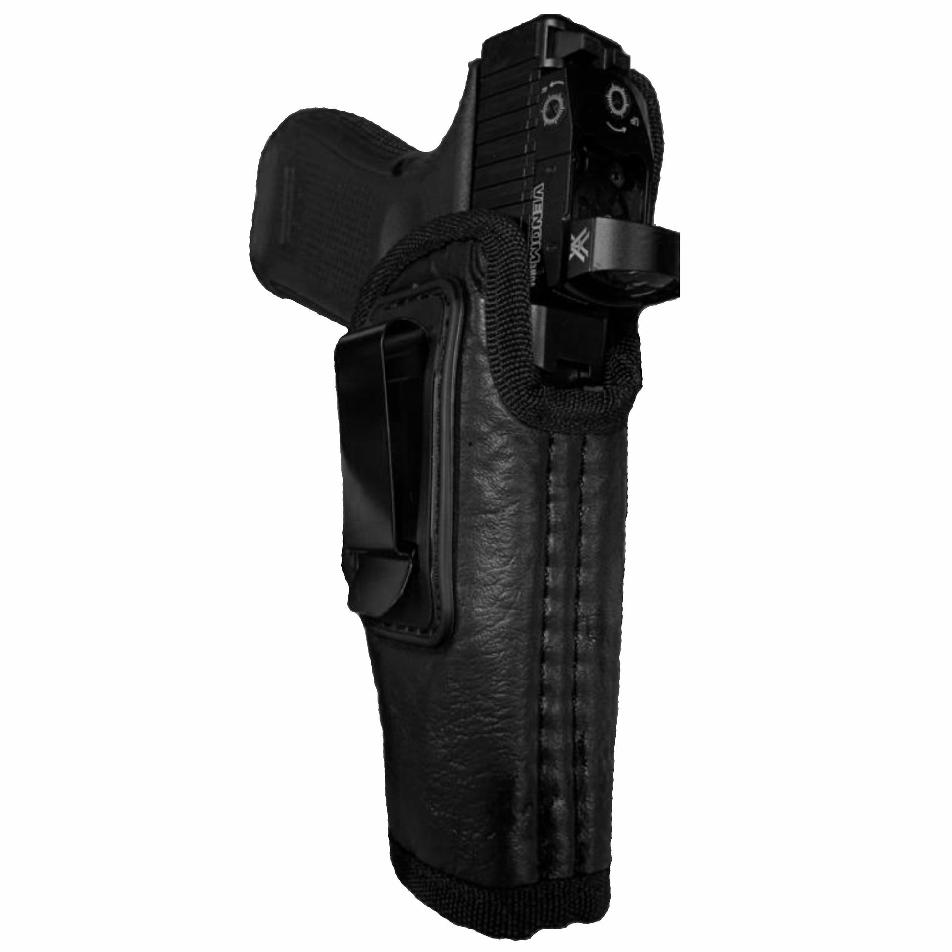 Optic Cut ECO - LEATHER Holster IWB with metal clip – Houston Gun Holsters,  LLC